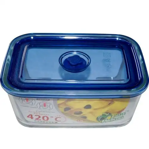 迈扣 长方形玻璃密封保鲜盒 便当盒 饭盒1.5升 大号