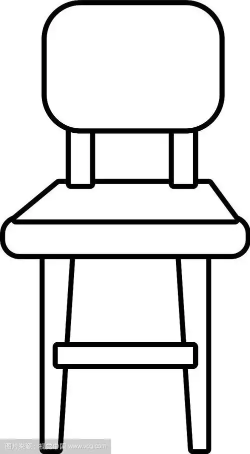 椅子图标卡通黑白