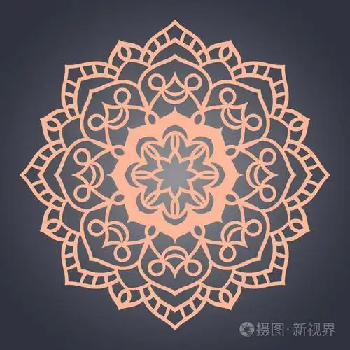 曼陀罗花.民族图案.圆坛城的线路.矢量我