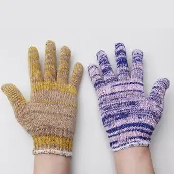 彩色棉纱劳保手套加厚尼龙耐磨耐脏防滑防割棉工作防护男女批发