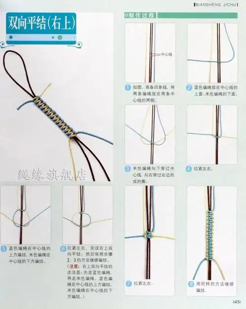 【】编绳基础一双向平结右上