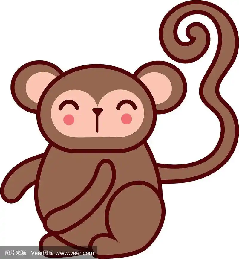 可爱的猴子动物卡通人物