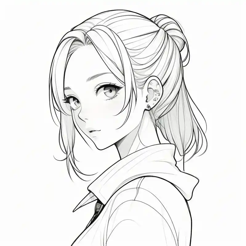 96 动漫风黑白女头头像精选