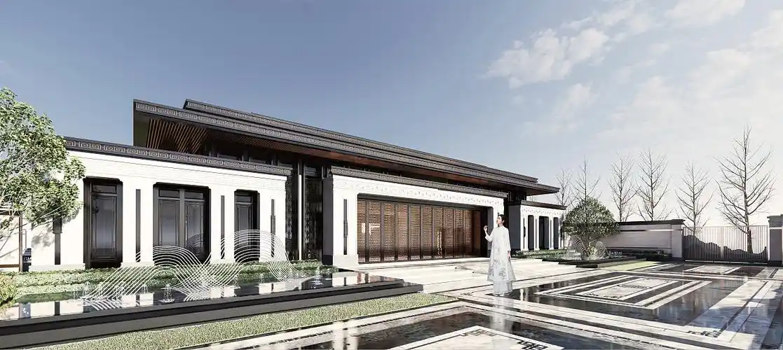 某新中式居住区前庭|三维|建筑/空间|骆驼不喝水 - 原创作品 - 站酷