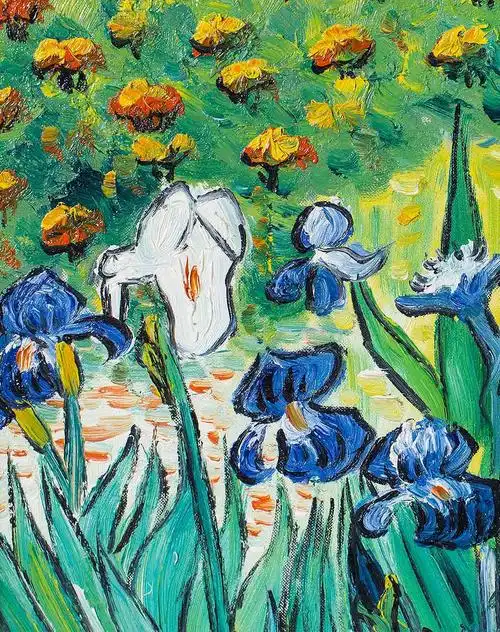 大师临摹版梵高纯手绘精品油画 鸢尾花
