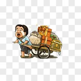 卡通拉车插画