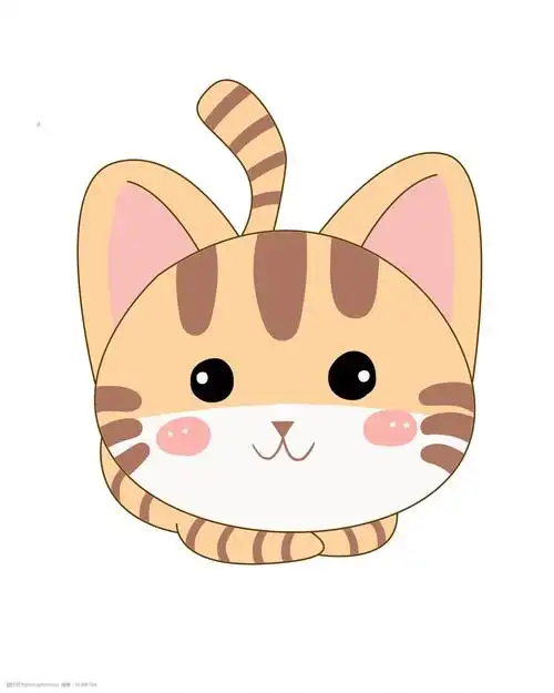 黄色的猫咪手绘插画 黄色的猫咪 可爱的猫咪 手绘猫咪 卡通猫咪 漂亮