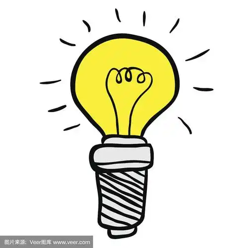 电灯泡,卡通,可爱的,创造力,符号