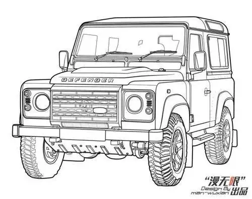路虎汽车简笔画路虎车的册面简笔画酷酷的越野车简笔画步骤图看过该简