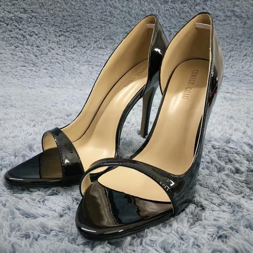 鱼嘴女鞋2022春夏黑色珠光夜店女王鞋0640c性感高跟浅口单鞋