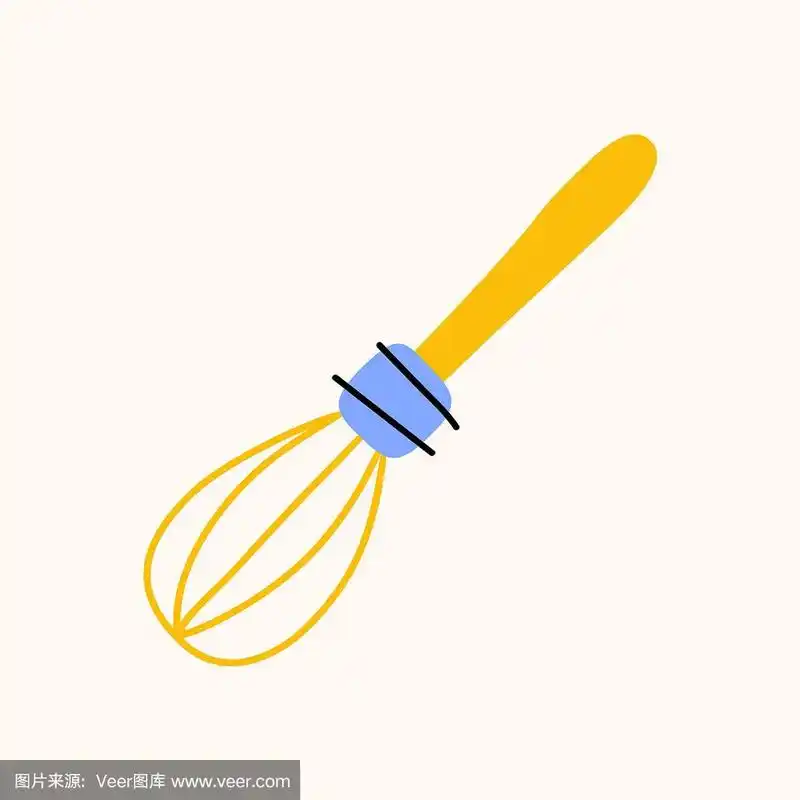 打蛋器或打蛋器卡通涂鸦股票图标在平面