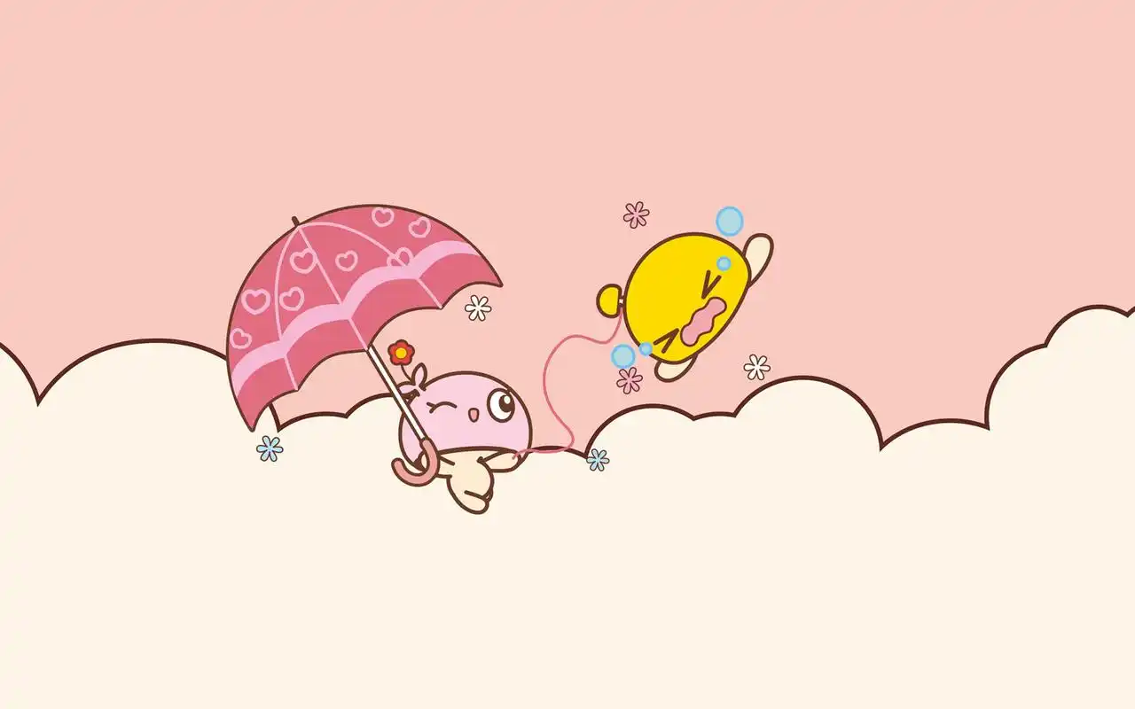 蘑菇点点情人节电脑桌面壁纸下载