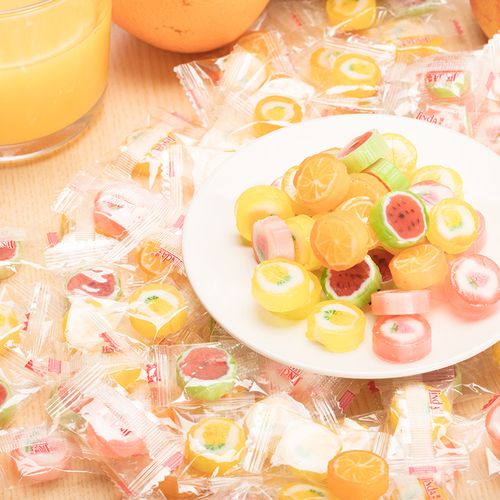 锦大 彩色心情工艺糖 水果切片糖 零食喜糖果 500g