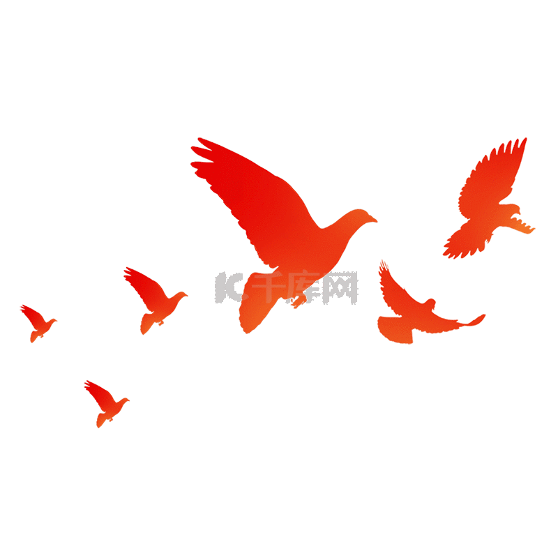 和平鸽飞飞行红色剪影动图gif
