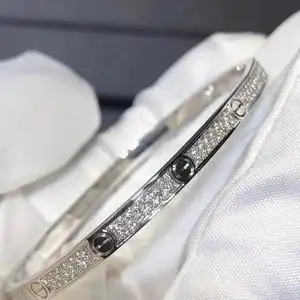 【叠戴百搭】cartier/卡地亚窄版满天星手镯18k白金男