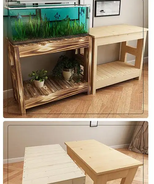 鱼缸底座架子水族箱置物架定制做太白缸龟缸草缸底柜子实木底桌子_双