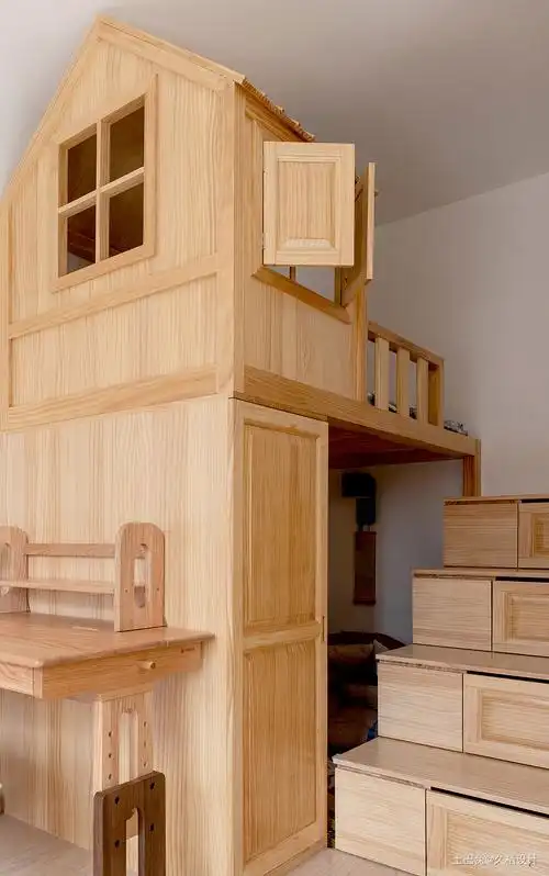 36m05二居日式装修效果案例装修图片-【36㎡4口之家新增"观影台