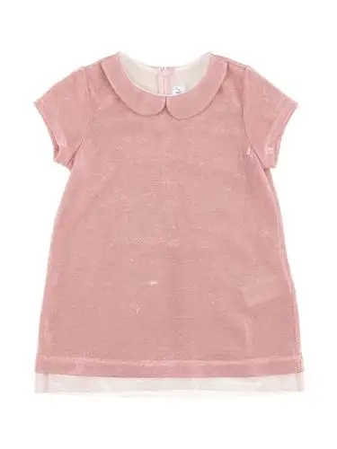 皮粉色娃娃领短袖女童上衣