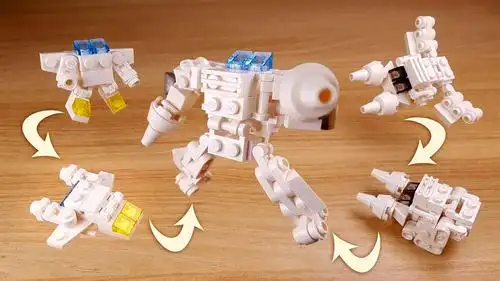 乐高迷你机器人拼装教程:拥有坦克,战斗机两种形态!