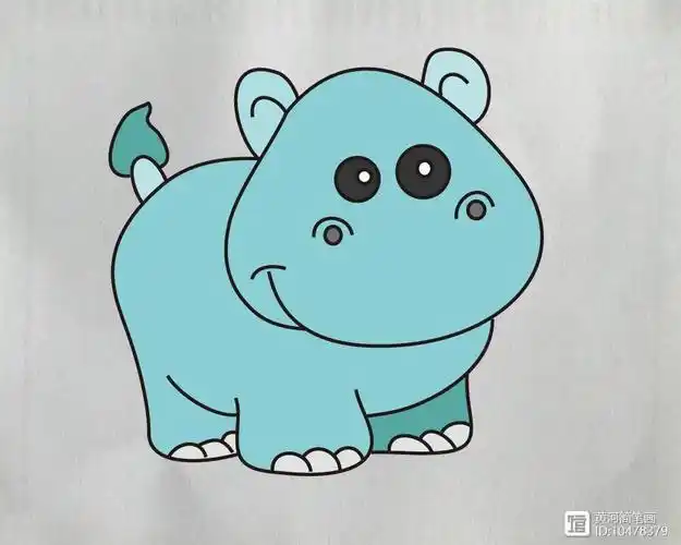 如何画小河马简笔画