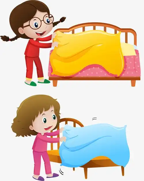 矢量手绘铺床免抠素材免费下载_觅元素51yuansu.com