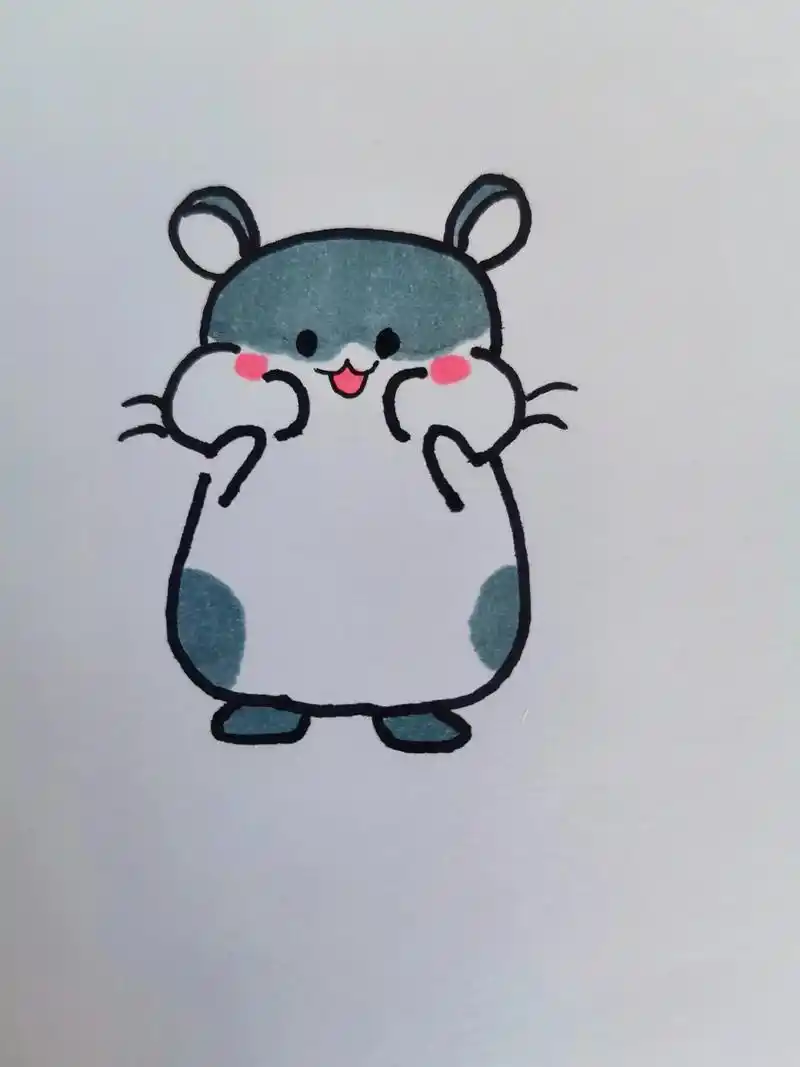 过年了仓鼠也胖嘟嘟的用括号画可爱的小仓鼠