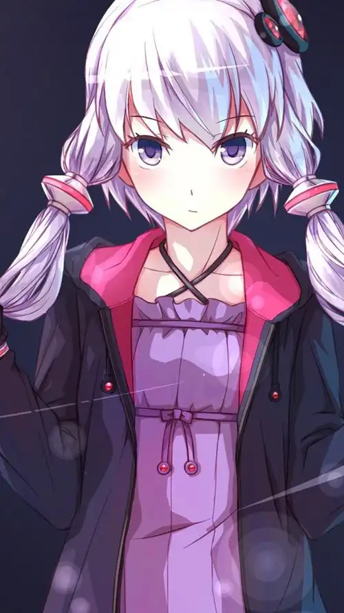 长发飞舞的动漫美女手机壁纸