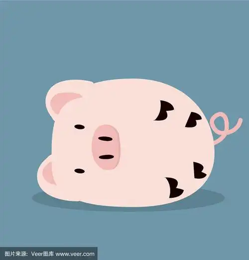 可爱的睡觉粉红猪