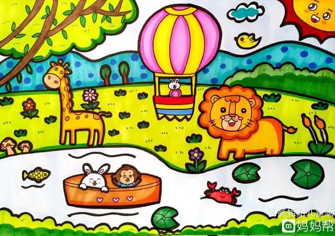 小动物帮助小动物一起回家的简笔画