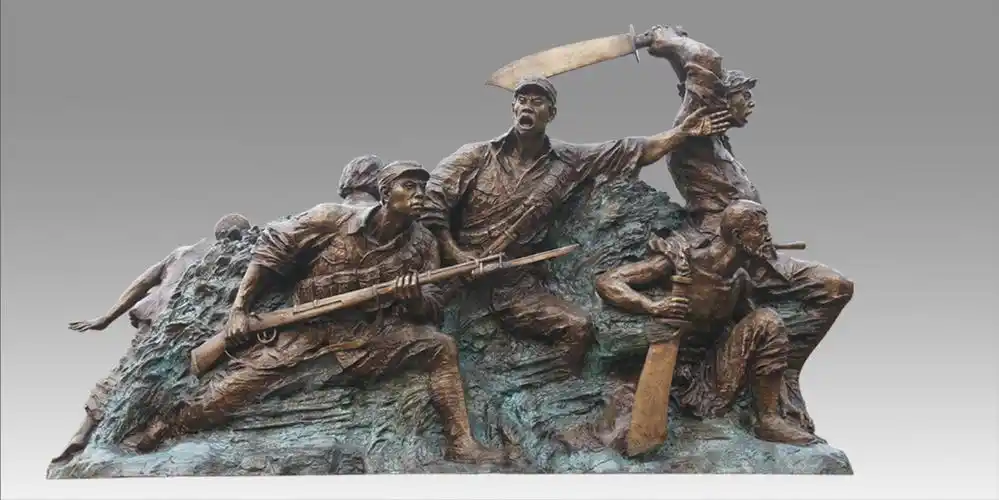 《抗日烽火》 安放:桓台_山东华艺雕塑艺术股份有限公司