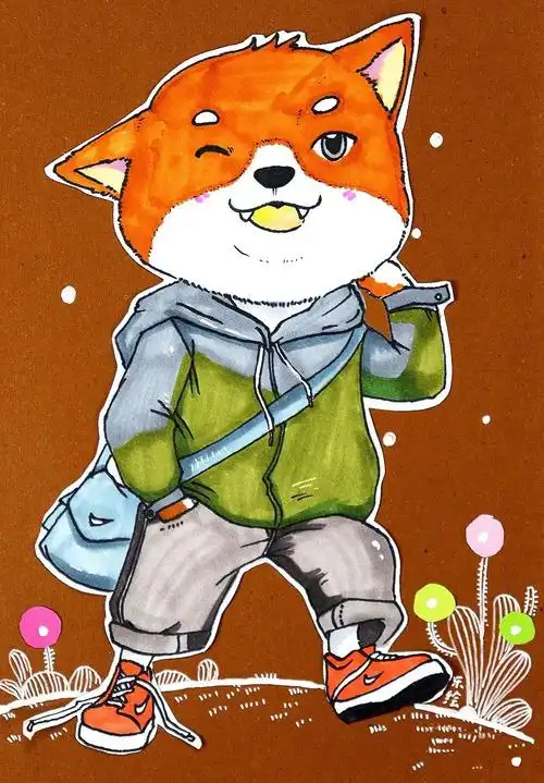 你看这样有趣的小狗卡通画就完成了生活中许许多多的动物都有着鲜明的