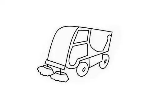 【扫路车简笔画】儿童简笔画扫路车的简笔画图片,简笔画图片