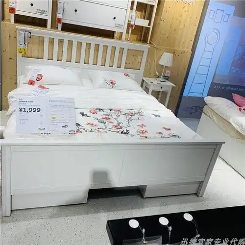 宜家国内代购 汉尼斯床架实木床架欧式简约双人床单人床儿童床