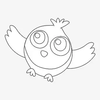 可爱线条小鸟简笔画