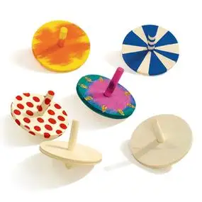 儿童diy彩绘自制木质白坯陀螺小玩具 幼儿园创意手工绘画涂鸦材料