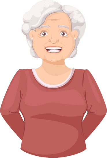 happy grandmother illustration