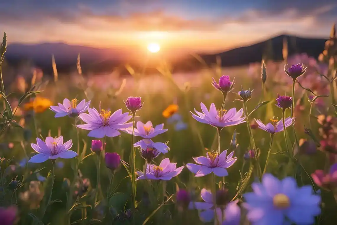 夕阳下的野花.野花#山花烂漫#夕阳#黄昏#大自然#美景  夕 - 抖音