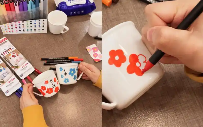 diy礼物:陶瓷笔手绘咖啡杯~画了个杯子真好看