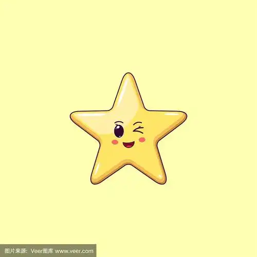 卡通卡哇伊金星眨眼.可爱的星与5光,幼稚的性格