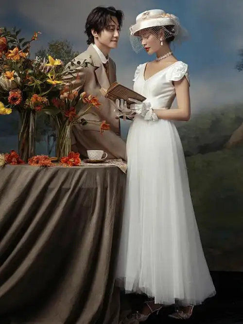 六千拍的复古英伦婚纱照成片太美了