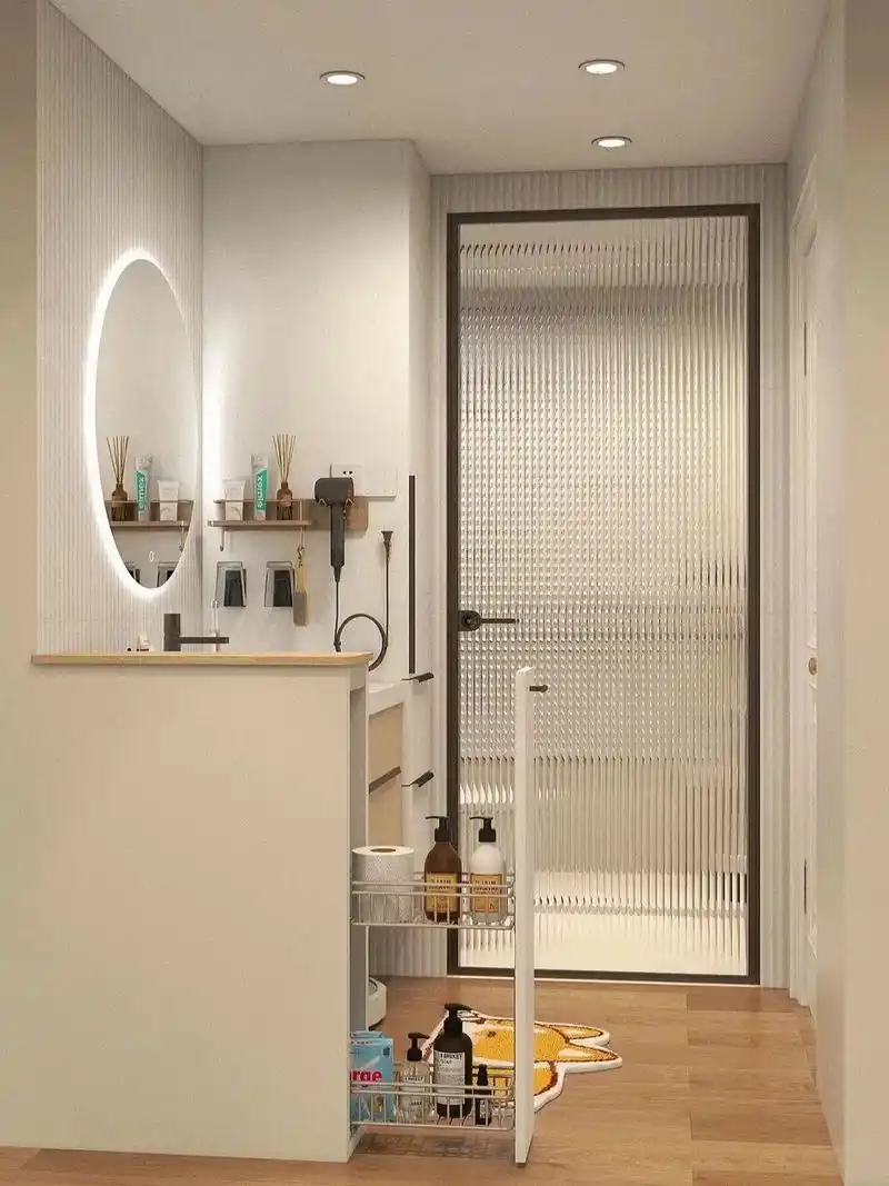 简单耐看的浴室,干湿分离实用和收纳都具备～#卫生间 #卫生间 - 抖音