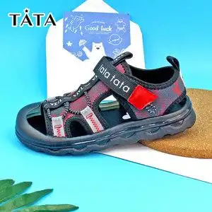 tata童鞋男童运动凉鞋夏季小童果冻软底防滑轻便沙滩鞋透气网面