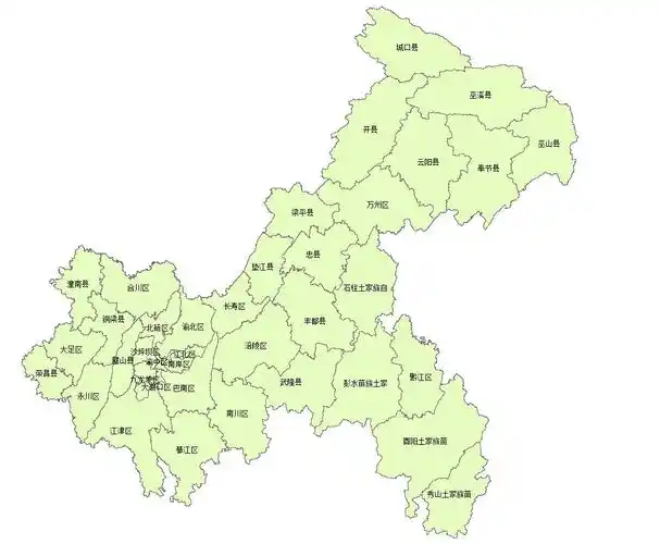 重庆市行政边界划分矢量图