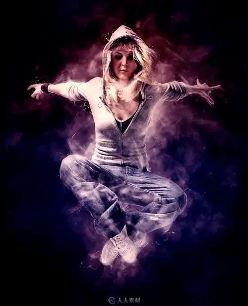 烟雾缭绕人物特效ps动作