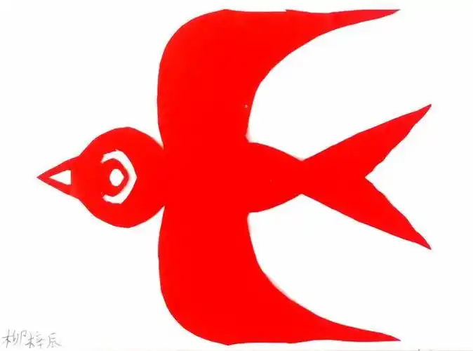 对称轴小燕子手工剪纸