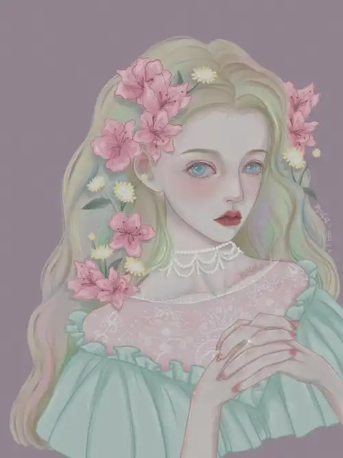 原创插画 #头像 #玛丽苏女孩 .