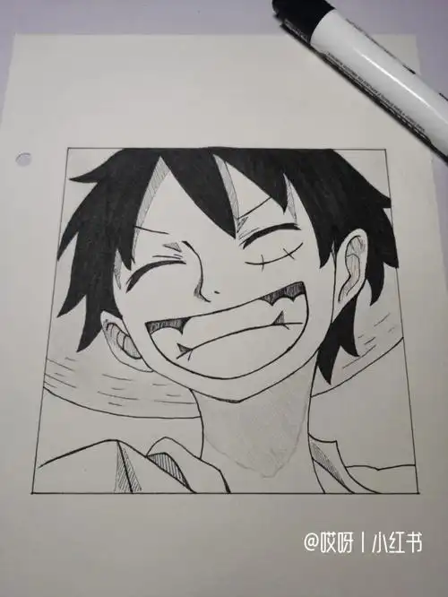 超简单绘画海贼王路飞