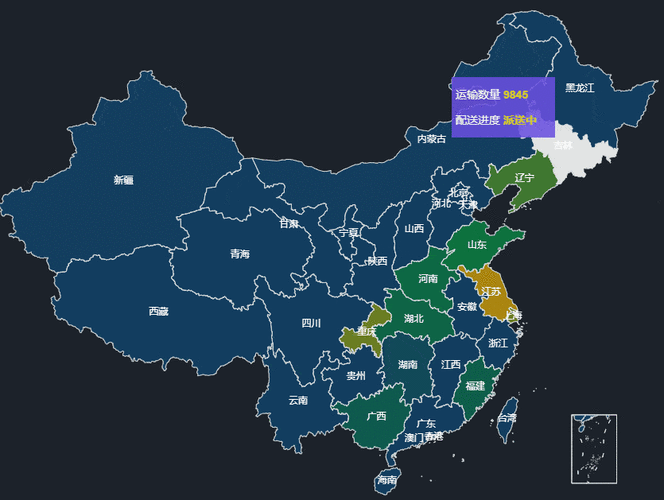 三分钟教你学会中国地图组件在数据可视化大屏中的应用!