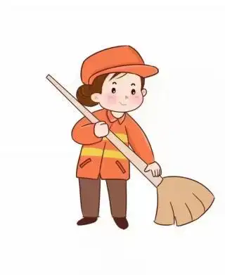 职业工作者清洁工简笔画