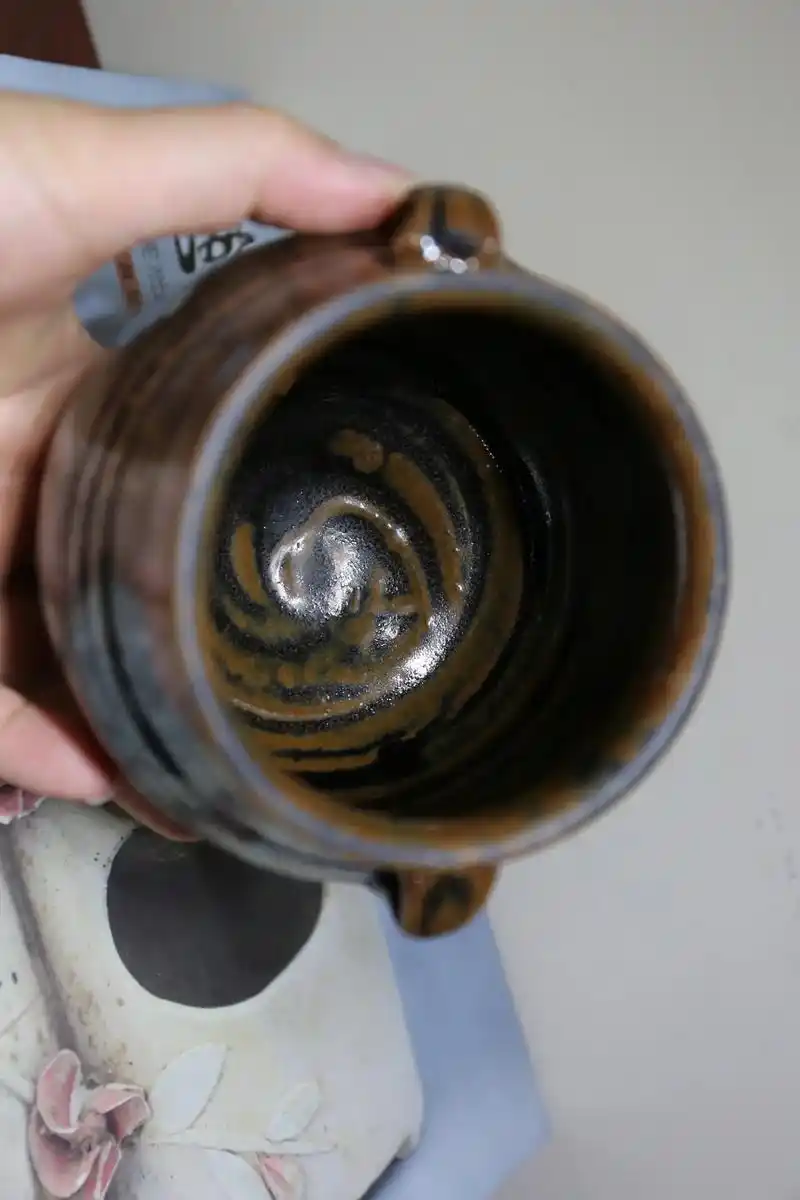 辽金介休黑釉窑变双耳罐, 高约14,宽约12.形体,发色均上 - 抖音